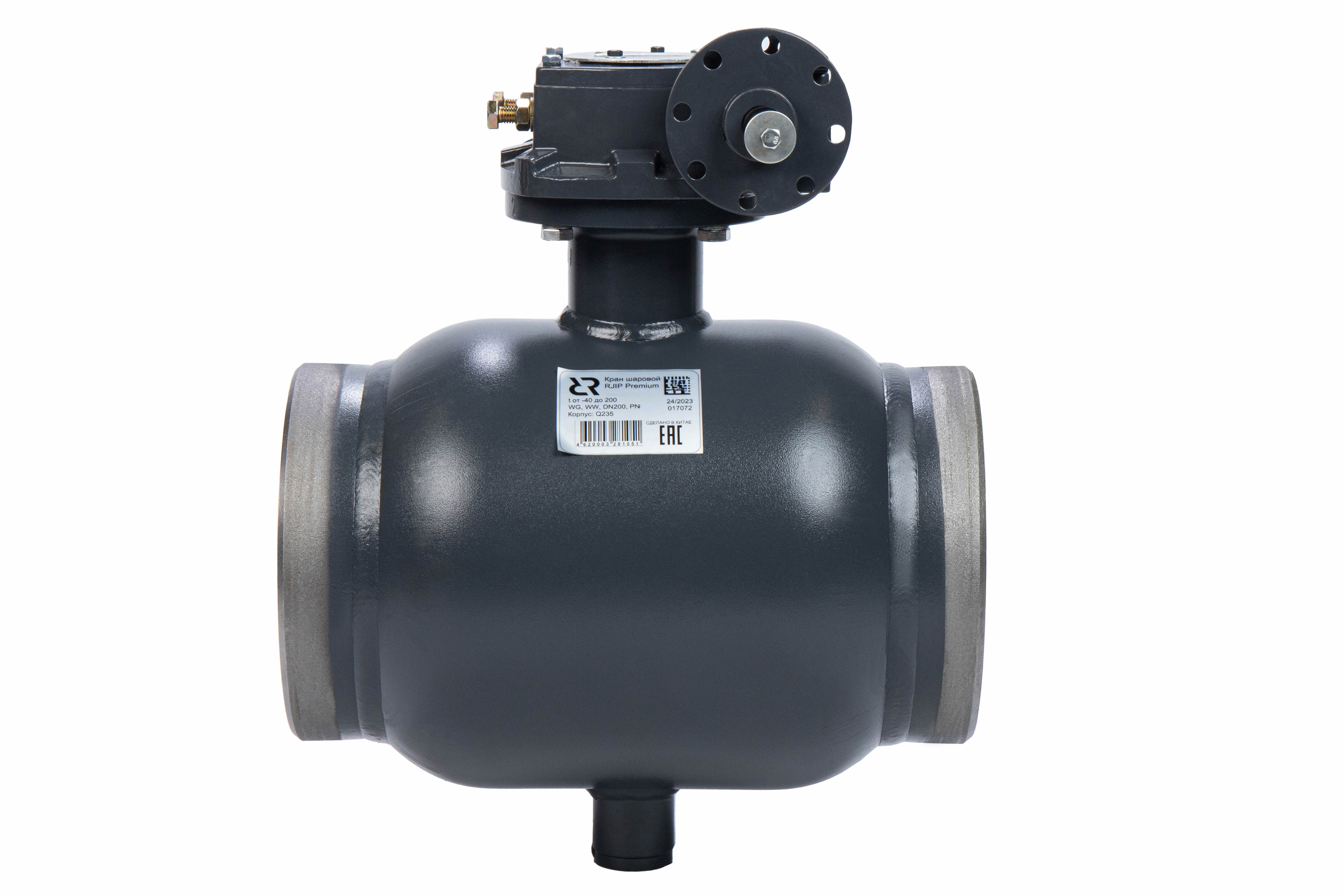 Ридан RJIP Premium (Премиум) 065N0187GR — Кран шаровой WW DN600 PN25 GF (приварной, под привод, стандартный проход)