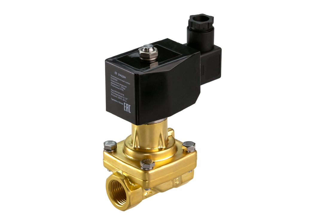 Ридан 042U320231R — Клапан электромагнитный EV225WR, G 1/4, Ду 2,5 мм, PTFE, нормально закрытый, 0…10 бар, с катушкой 220В, 50 Гц