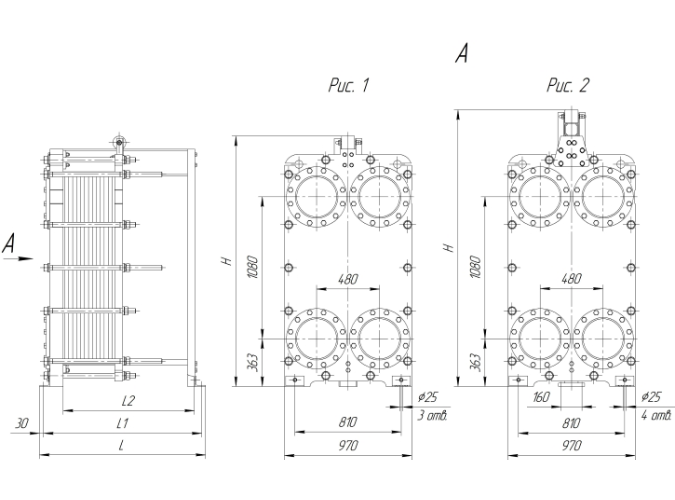 Теплообменник НН№81 ДУ 300 351-433 пластин 1,0 МПа
