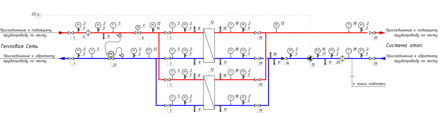 Ридан БТП-HSR-ХХХ-YYY-P-S V2 - Стандартный узел управления системами отопления (вентиляции)
