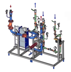 Ридан БТП-DS-ХХХ-YYY-P-S V2 - Стандартный узел с водоподогревателем для системы ГВС