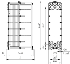 Теплообменник НН№47 ДУ 100 11-50 пластин 1,6 МПа