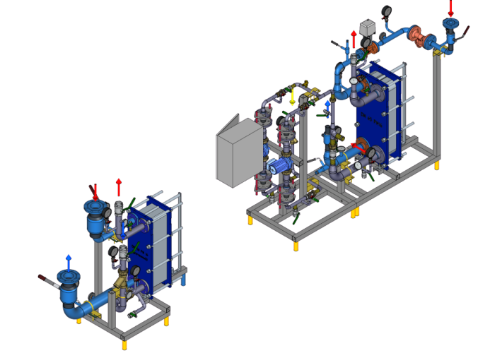 Ридан БТП-DS-ХХХ-YYY-C-R-2ST V2 - Стандартный узел с водоподогревателем для системы ГВС  