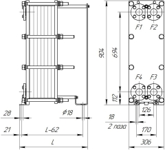 Теплообменник НН№14 ДУ 50 76-111 пластин 1,6 МПа